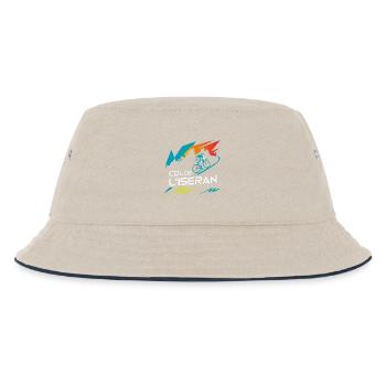 Col de l’Iseran Cycling Art - Kids’ Bucket Hat - ecru/navy - Front