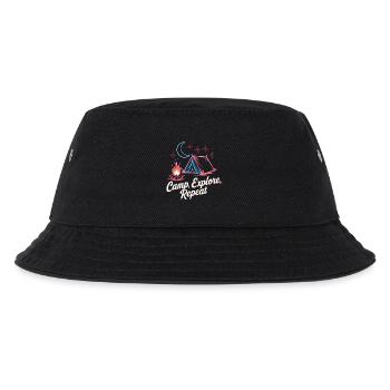 Camp Erkunden Wiederholen - Kinder Bucket Hat - Schwarz - Vorne
