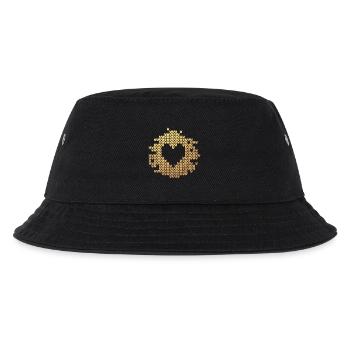 Herz Gold Strick Hüttenzauber Luxus Liebe Love - Kinder Bucket Hat - Schwarz - Vorne
