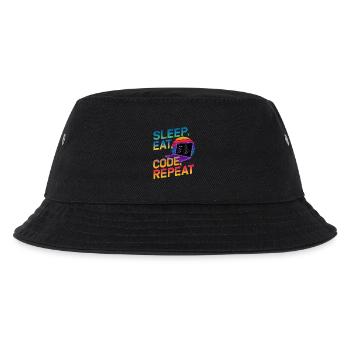 Sleep Eat Code Repeat Geschenk für Coder - Kinder Bucket Hat - Schwarz - Vorne