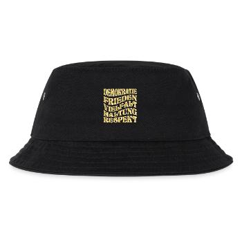 DEMOKRATIE UNTERSTÜTZEN - VIELFALT WÄHLEN - Kinder Bucket Hat - Schwarz - Vorne