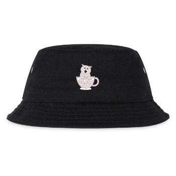 süße Katzentasse - Kinder Bucket Hat - Schwarz - Vorne