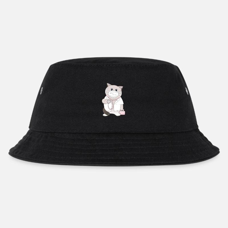 Katzendoktor - Kinder Bucket Hat - Schwarz