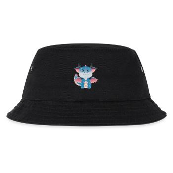 Azurblauer Drachenling-Amulett - Kinder Bucket Hat - Schwarz - Vorne