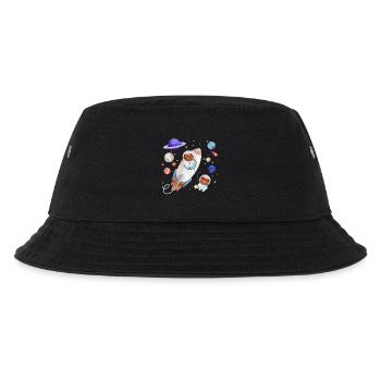 Hund und Teddybär erkunden das Weltall - Kinder Bucket Hat - Schwarz - Vorne
