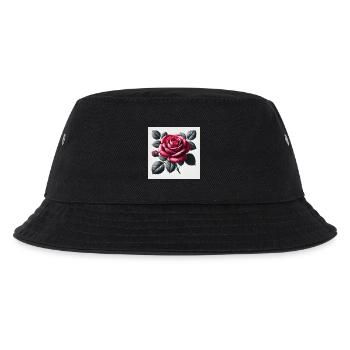 Rote Rose - Kinder Bucket Hat - Schwarz - Vorne