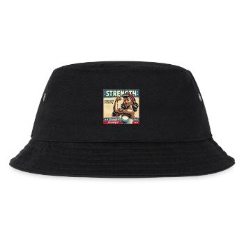 Stärke starke Frau Afroamerikanerin retro Geschenk - Kinder Bucket Hat - Schwarz - Vorne
