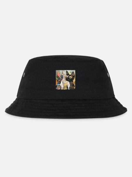 cat cats cat collage - Kids’ Bucket Hat - black