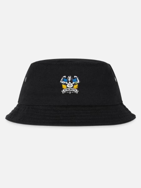 Stärke starke Frau Ukrainerin Geschenk - Kinder Bucket Hat - Schwarz