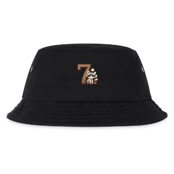 Children's design – raccoon and numbers fun - Kids’ Bucket Hat - black - Front