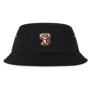 Fröhlicher Tiger – Buchstabe T - Kinder Bucket Hat - Schwarz - Vorne