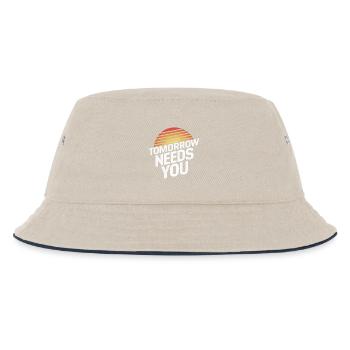 Tomorrow Needs You - Kids’ Bucket Hat - ecru/navy - Front