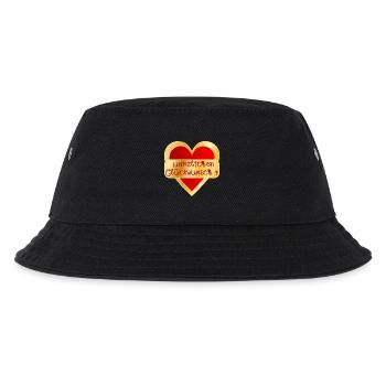 HERZ HERZLICHEN GLÜCKWUNSCH - Kinder Bucket Hat - Schwarz - Vorne