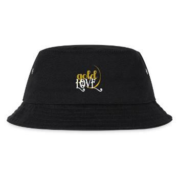 Elegantes Liebesherz-Design in Gold und Weiß - Kinder Bucket Hat - Schwarz - Vorne