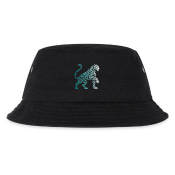 Tribal Panther Farbverlauf Blau Weiß - Kinder Bucket Hat - Schwarz - Vorne