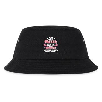 Maler - Kinder Bucket Hat - Schwarz - Vorne