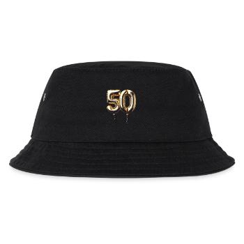 50 Jahre Gold Luftballon Folienballon Geschenk - Kinder Bucket Hat - Schwarz - Vorne