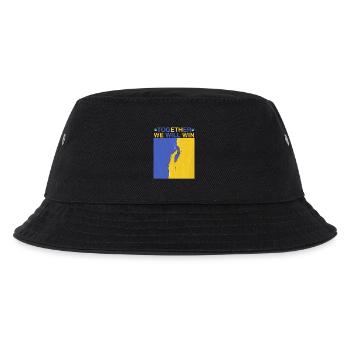 Ukraine - gemeinsam werden wir gewinnen - Kinder Bucket Hat - Schwarz - Vorne