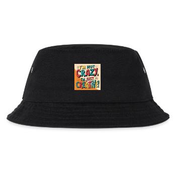Ich bin nicht verrückt ich bin nur kreativ - Kinder Bucket Hat - Schwarz - Vorne
