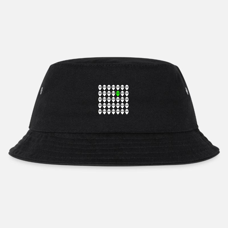 alien face - Kids’ Bucket Hat - black