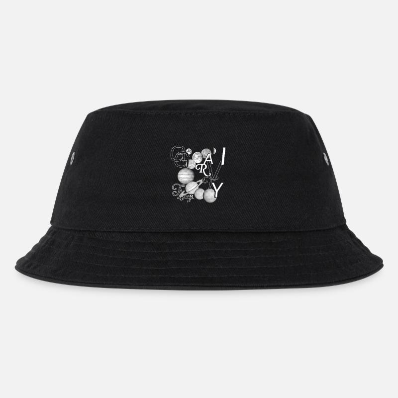 Typo-Kraft: Gravity in Style - Kinder Bucket Hat - Schwarz