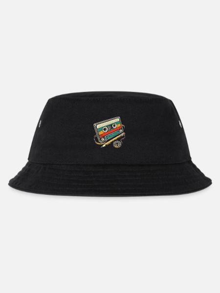 Vintage-Kassette - Kinder Bucket Hat - Schwarz