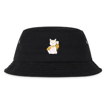 Maneki Neko L Glückskatze mit Fächer und Laterne - Kinder Bucket Hat - Schwarz - Vorne