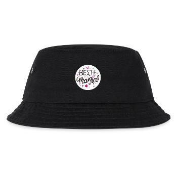 Liebevolles Mama-Design mit Herzmotiven - Kinder Bucket Hat - Schwarz - Vorne