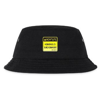 WECHSELJAHRE MENOPAUSE - ACHTUNG HORMONE - Kinder Bucket Hat - Schwarz - Vorne
