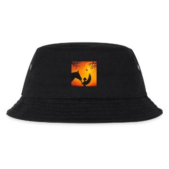 Engel mit Pferd / Spirit-Soul Kollektion - Kinder Bucket Hat - Schwarz - Vorne