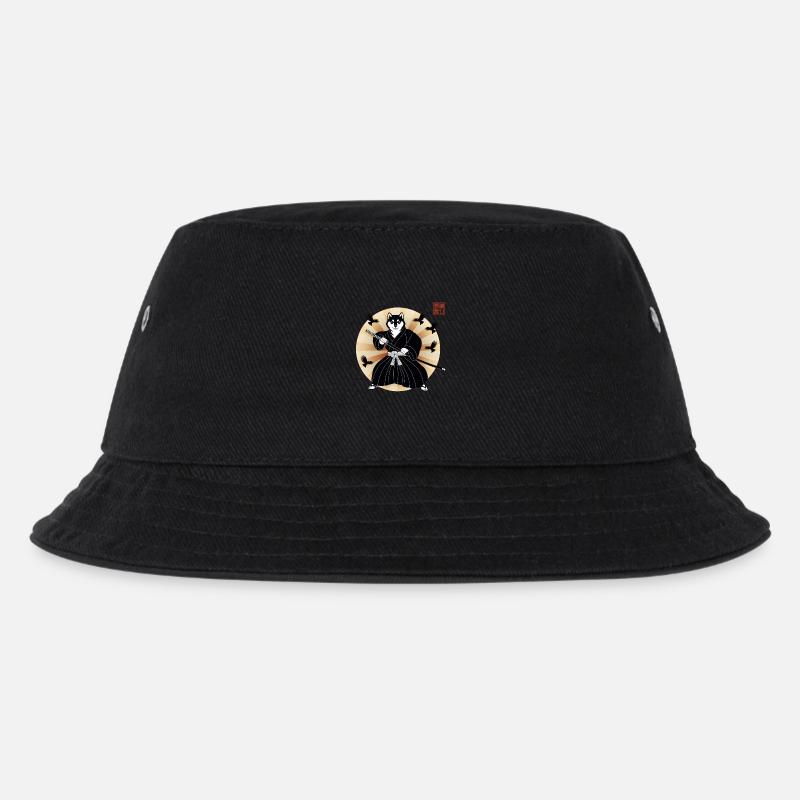 Shiba Samurai - Kids’ Bucket Hat - black