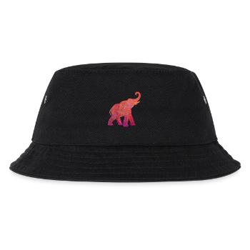 Yoga Elefant Holi pink Energie Tierliebe Namaste - Kinder Bucket Hat - Schwarz - Vorne