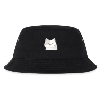 Chat Kawaii Agitateur, Porte-Bonheur Style Chibi - Bob Enfant - noir - Devant