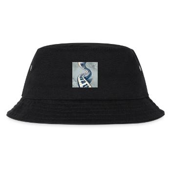 Straße der spiralförmigen Musiknoten - Kinder Bucket Hat - Schwarz - Vorne