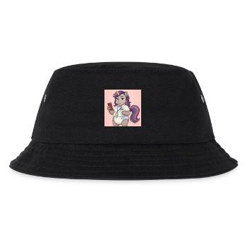 Communicative Unicorn with Book and Smartphone - Kids’ Bucket Hat - black - Front