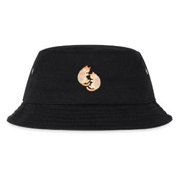 Twin Inked Cats – Schwebende Gelassenheit - Kinder Bucket Hat - Schwarz - Vorne