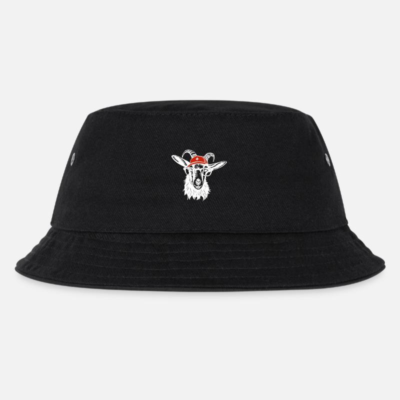 Switzerland Geissbock white - Kinder Bucket Hat - Schwarz