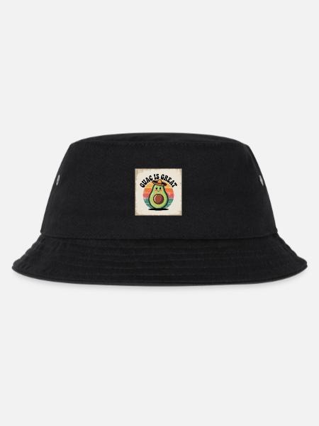Lustige Avocado mit mexikanischem Hut - Kinder Bucket Hat - Schwarz