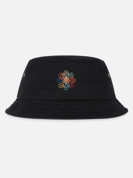 Fahrradkunst in bunten Farben - Kinder Bucket Hat - Schwarz