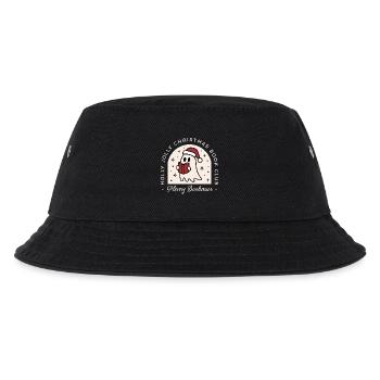 Weihnachten Buchclub Ghost Reading Feiertagsleser - Kinder Bucket Hat - Schwarz - Vorne