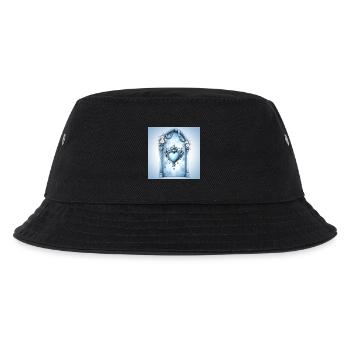 Decorative heart frame in blue baroque style - Kids’ Bucket Hat - black - Front