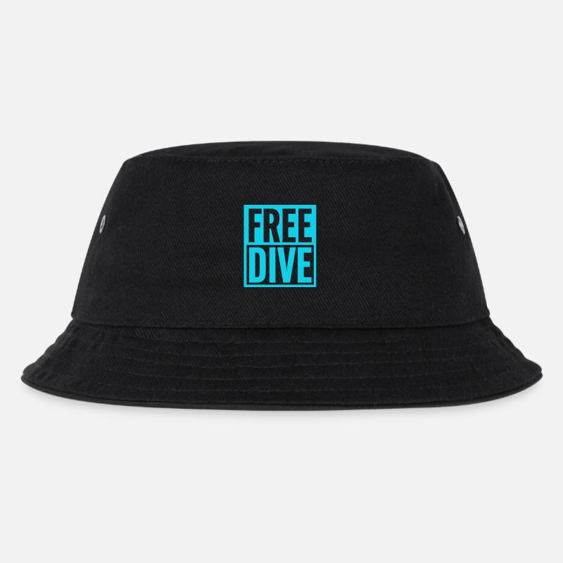 FREE DIVE Bold Typographic Vibrant Design - Kids’ Bucket Hat - black