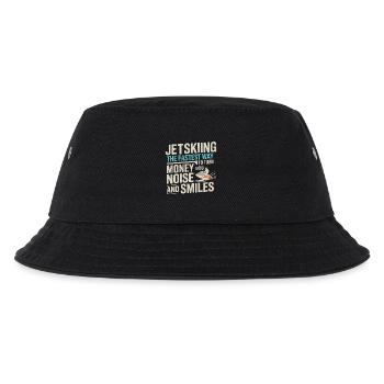 Jetski-Geld in Lärm und Lächeln Zitat - Kinder Bucket Hat - Schwarz - Vorne