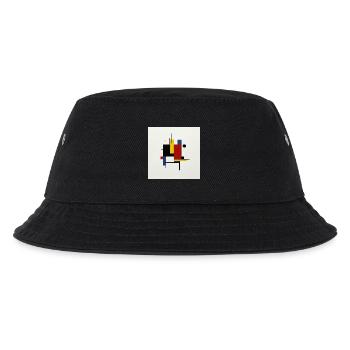 Farbenfrohe geometrische abstrakte Komposition - Kinder Bucket Hat - Schwarz - Vorne