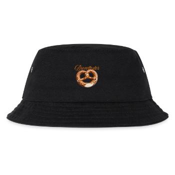 Traditioneller Brezenknoten mit Salzdekor - Kinder Bucket Hat - Schwarz - Vorne