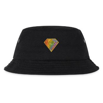 Rainbow Glitter Diamond Patch - Kids’ Bucket Hat - black - Front