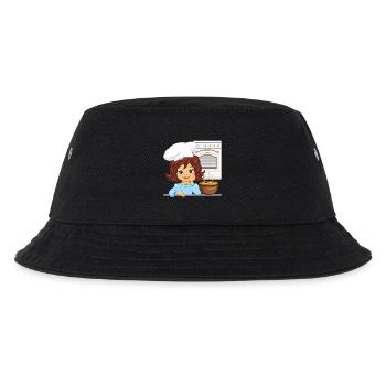 Nettes Mädchen kocht Suppe in der Küche - Kinder Bucket Hat - Schwarz - Vorne