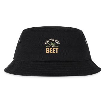 Garten - ich bin gut im Beet - Kinder Bucket Hat - Schwarz - Vorne