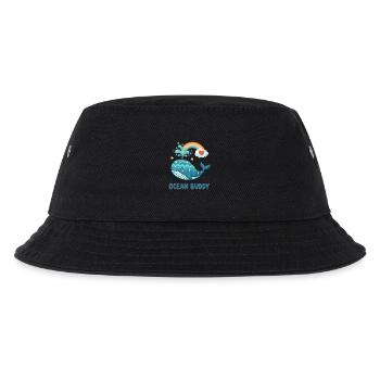 Wunderlicher Ozeanwal mit Regenbogenherz - Kinder Bucket Hat - Schwarz - Vorne
