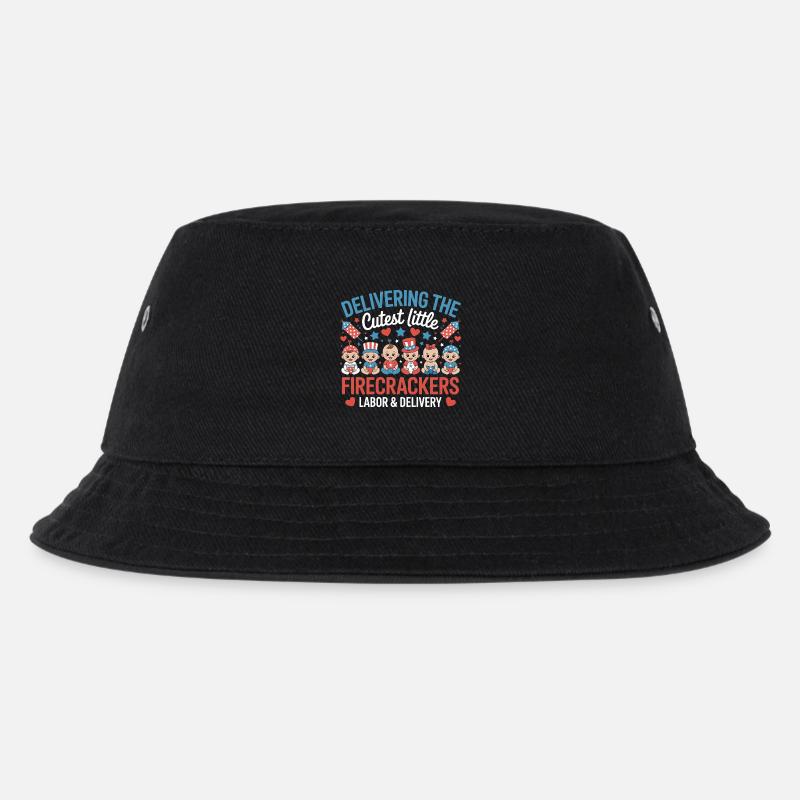 Labor &amp; Delivery Firecrackers Independence Day - Kids’ Bucket Hat - black